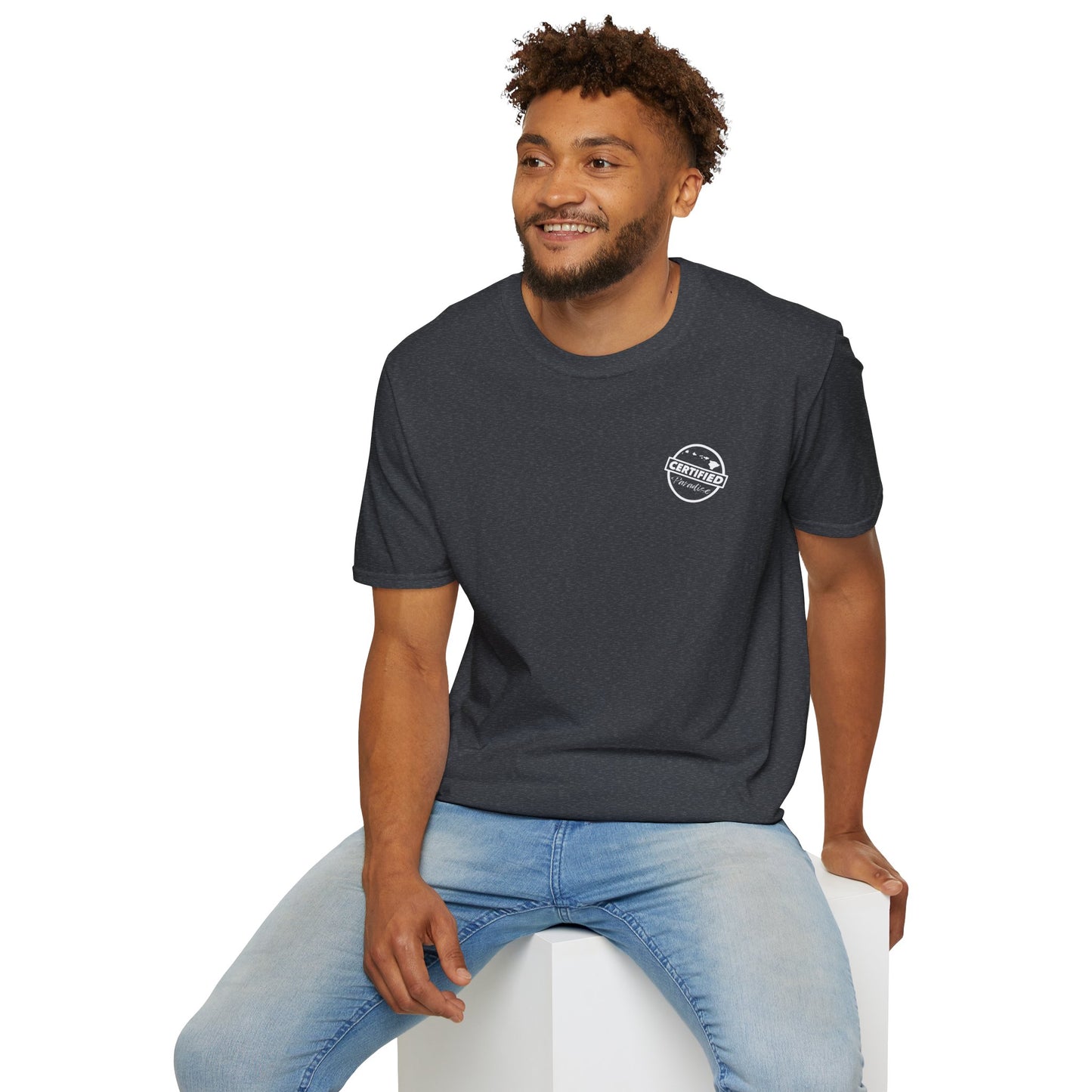Certified Paradise White Logo Unisex Softstyle T-Shirt
