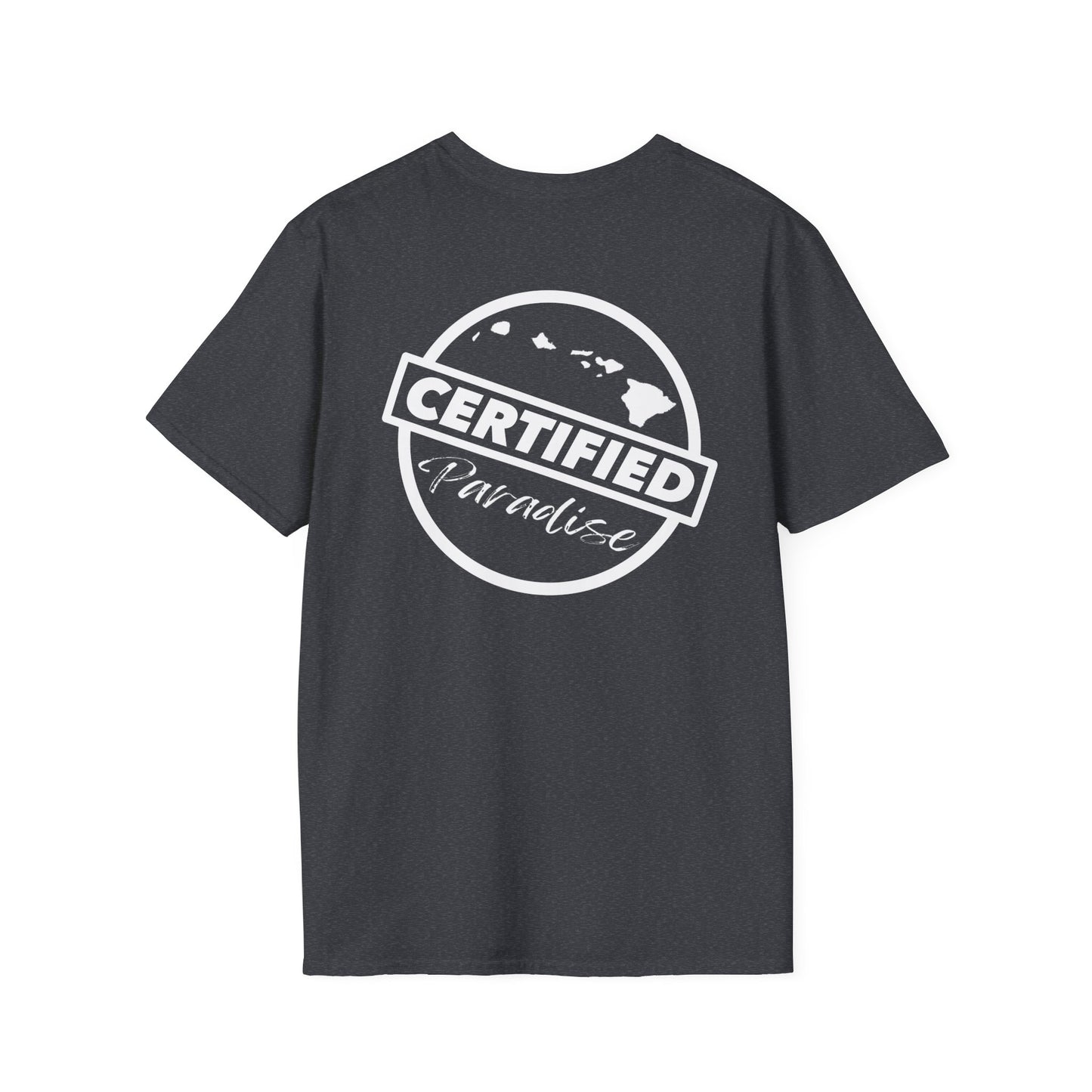 Certified Paradise White Logo Unisex Softstyle T-Shirt