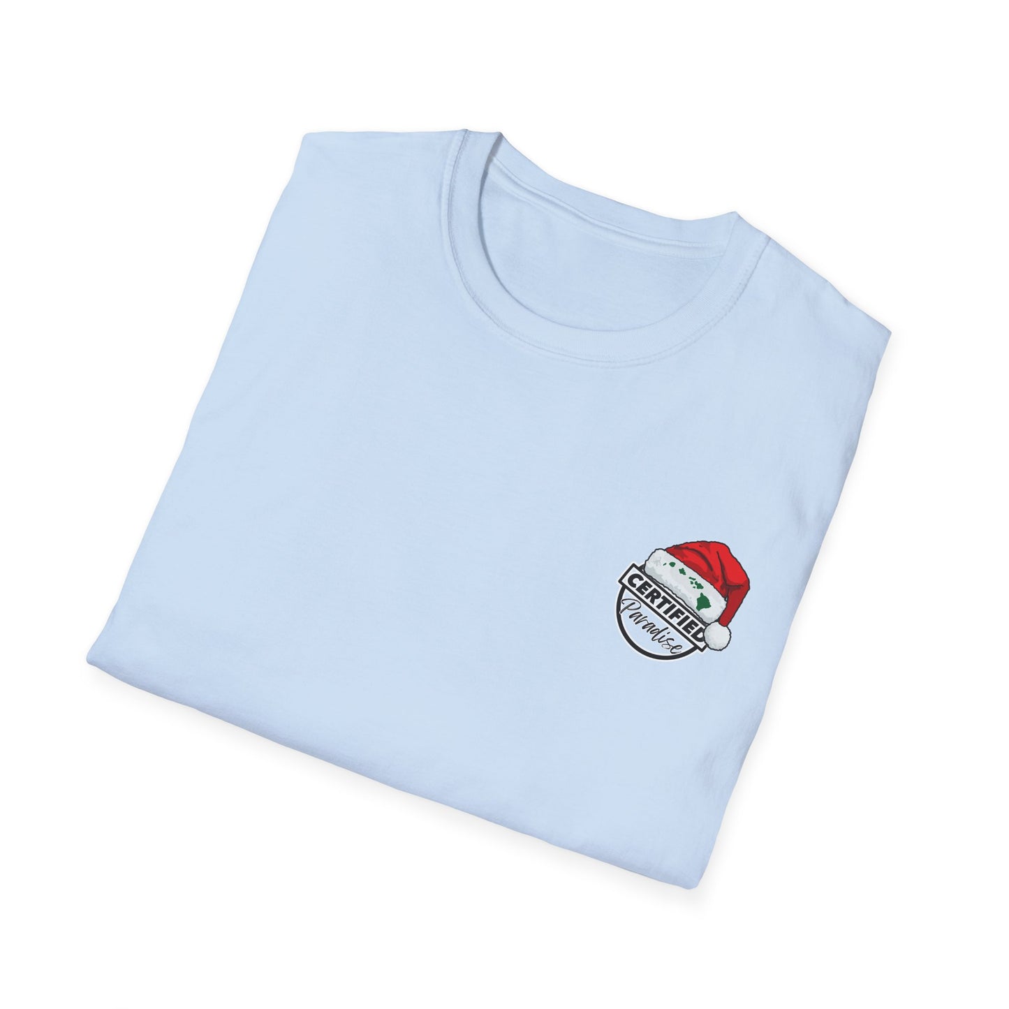 Santa Certified Paradise Unisex Softstyle T-Shirt, Holiday Shirt, Christmas Tee, Gift for Him or Her, Festive Apparel