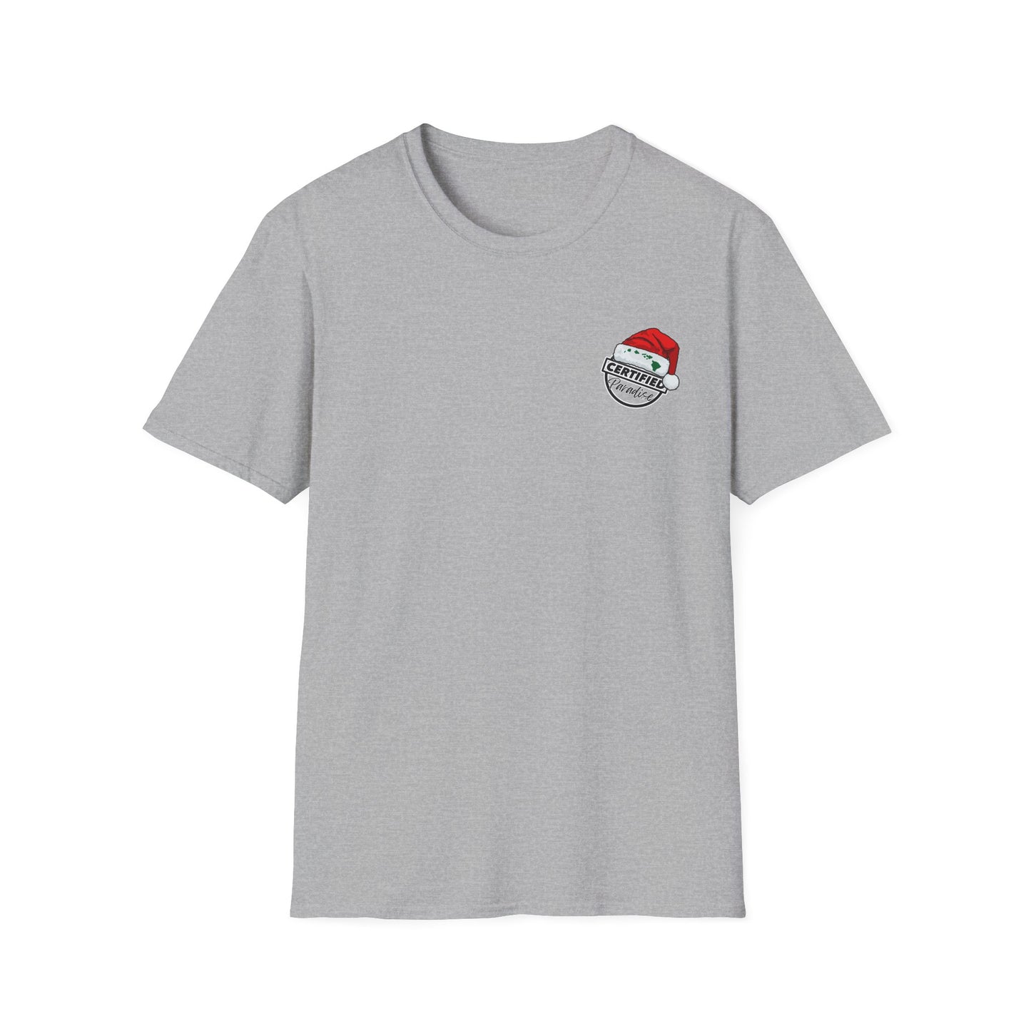 Santa Certified Paradise Unisex Softstyle T-Shirt, Holiday Shirt, Christmas Tee, Gift for Him or Her, Festive Apparel